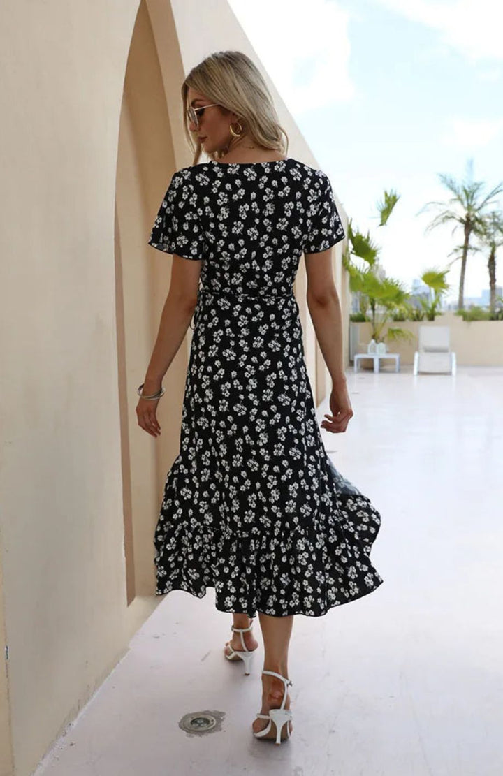 Robe D'été Fleurie Mi Longue