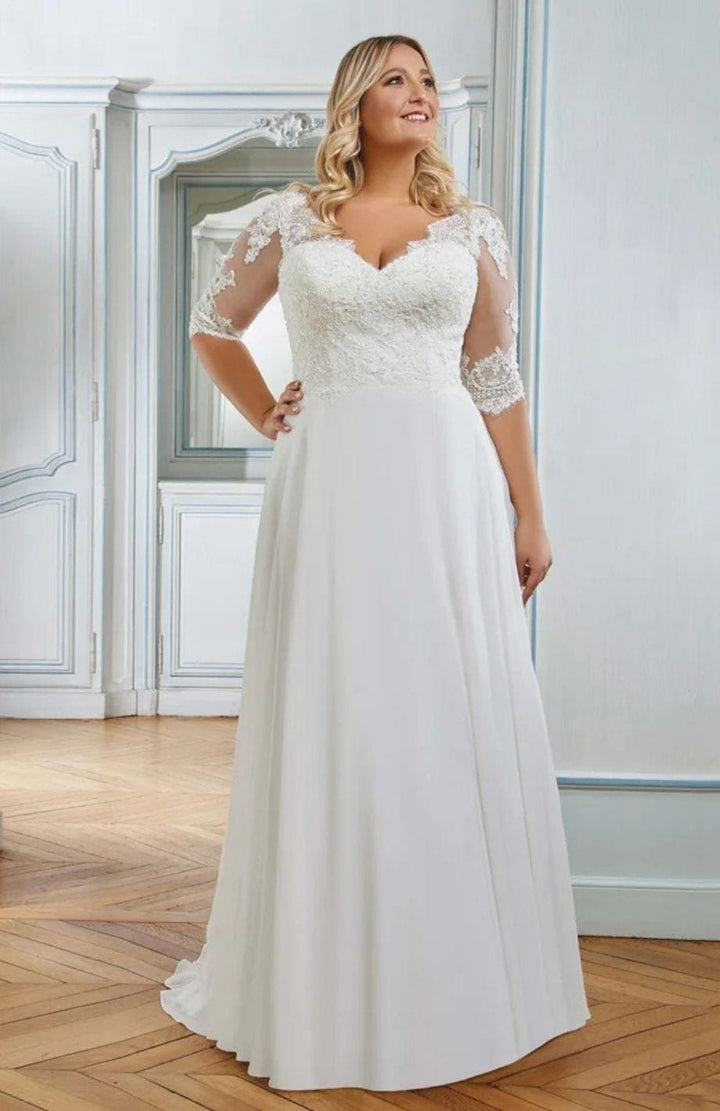 Robe De Mariée Bohème Femme Ronde | Reine Rustique BLANC / 2
