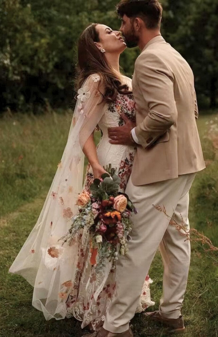 Robe De Mariée Bohème Fleurie | Reine Rustique