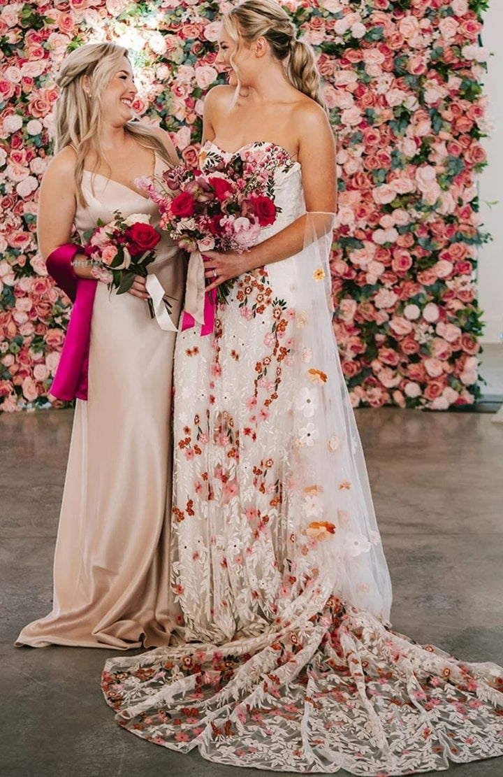 Robe De Mariée Bohème Fleurie | Reine Rustique