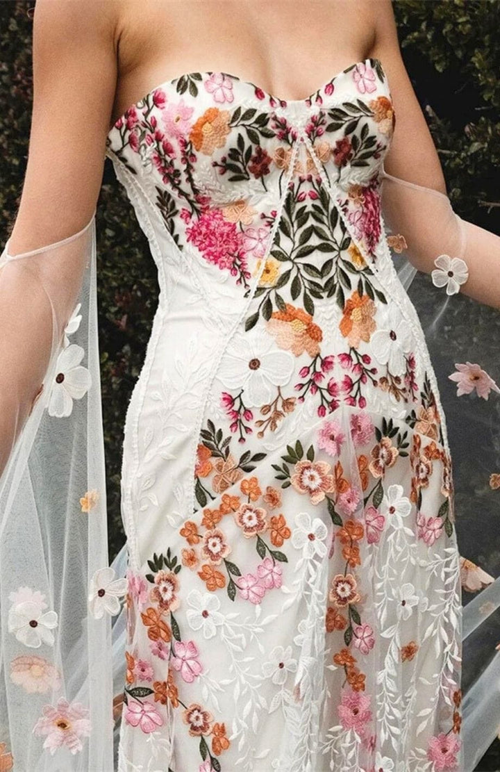 Robe De Mariée Bohème Fleurie | Reine Rustique