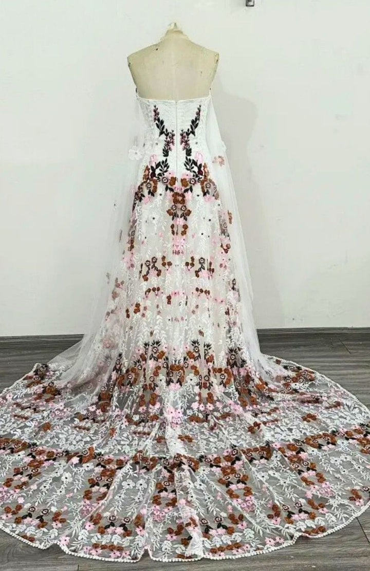 Robe De Mariée Bohème Fleurie | Reine Rustique