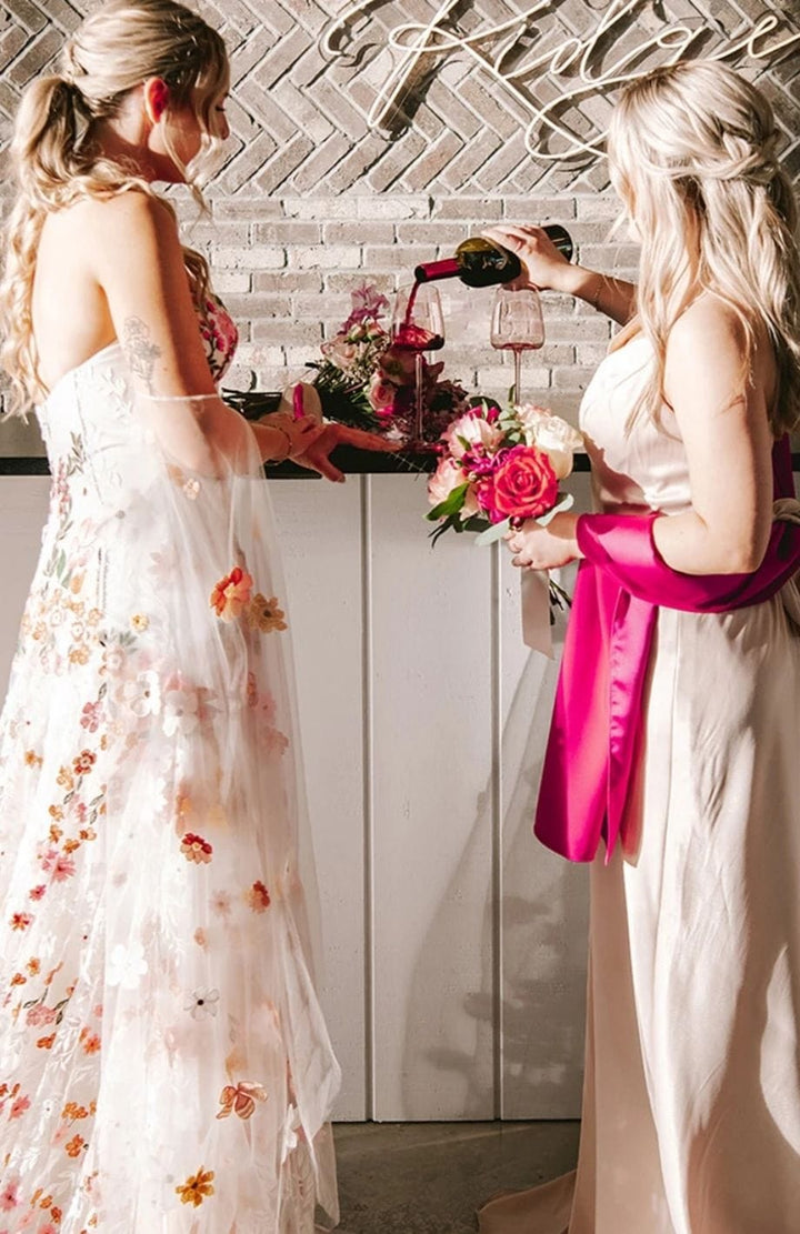 Robe De Mariée Bohème Fleurie | Reine Rustique