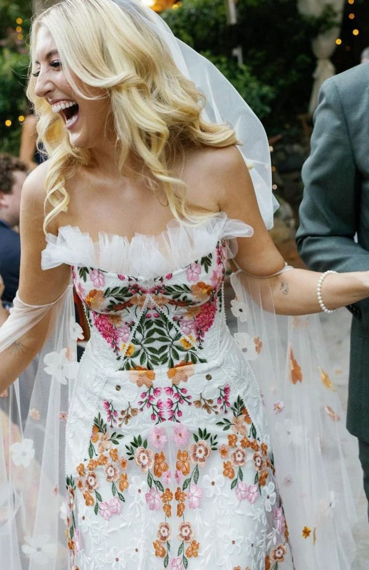 Robe De Mariée Bohème Fleurie | Reine Rustique