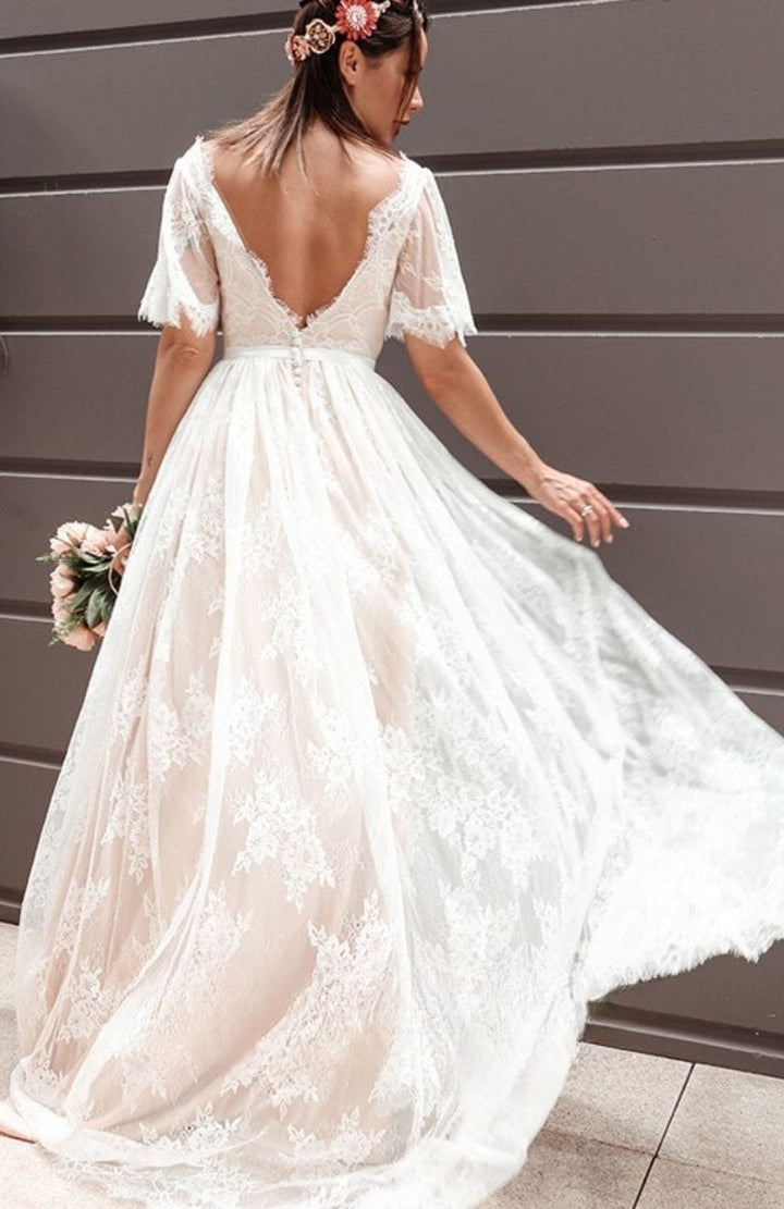 Robe De Mariée Bohème Ivoire | Reine Rustique