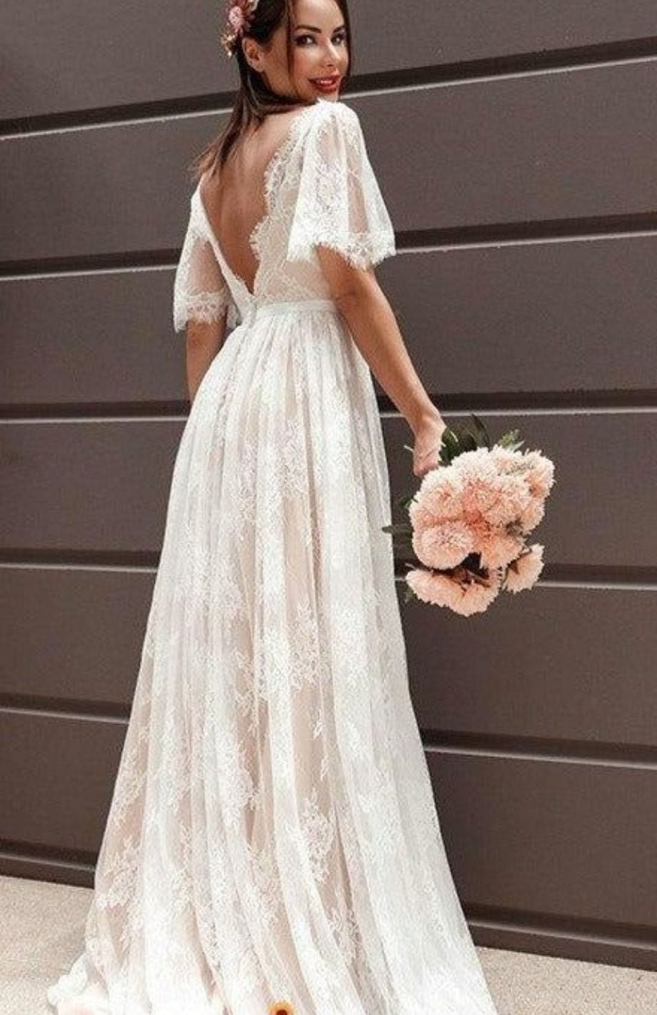 Robe De Mariée Bohème Ivoire Reine Rustique