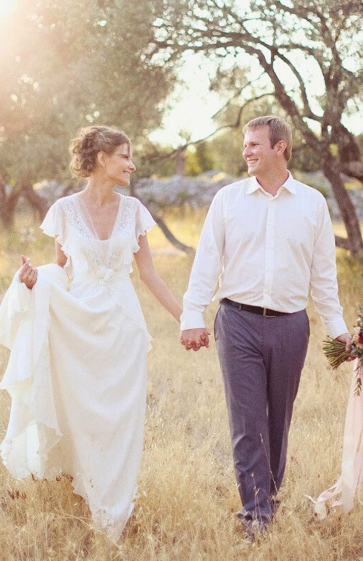 Robe De Mariée Dos Nu Bohème | Reine Rustique