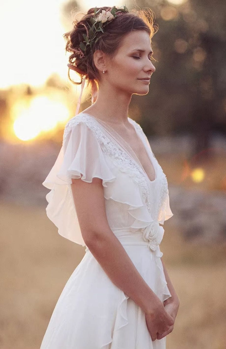 Robe De Mariée Dos Nu Bohème | Reine Rustique