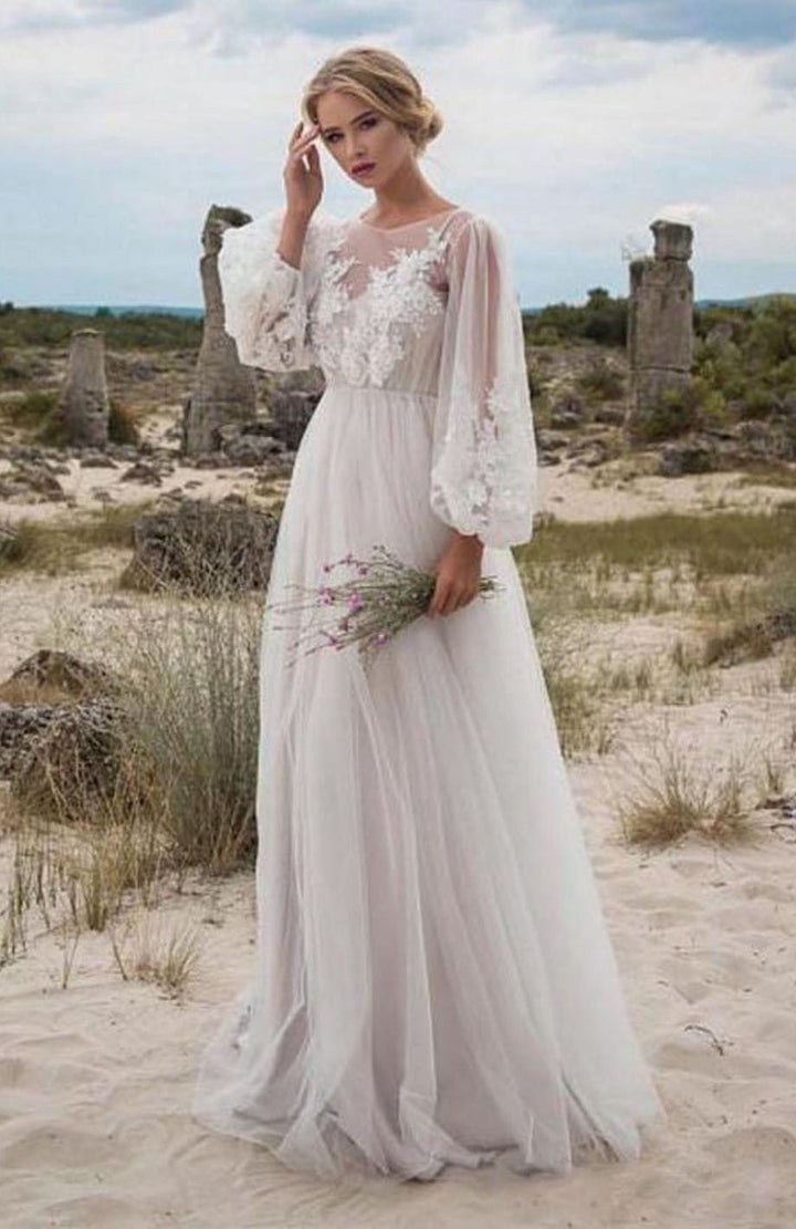 Robe De Plage Blanche Dentelle Boho Bohème Chic | Reine Rustique BEIGE / 2