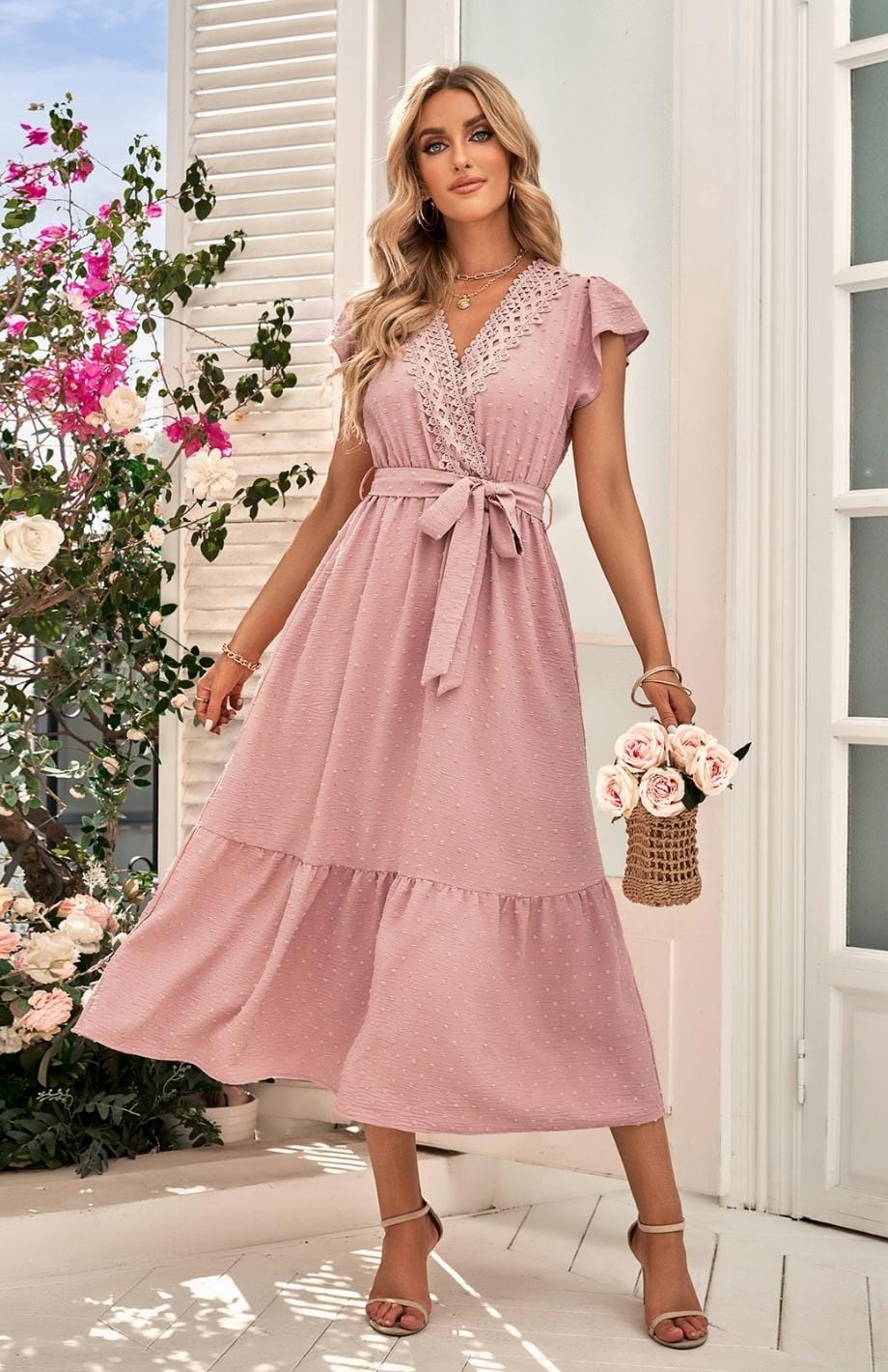 Robe Demoiselle D'honneur Champêtre Chic | Reine Rustique ROSE / S