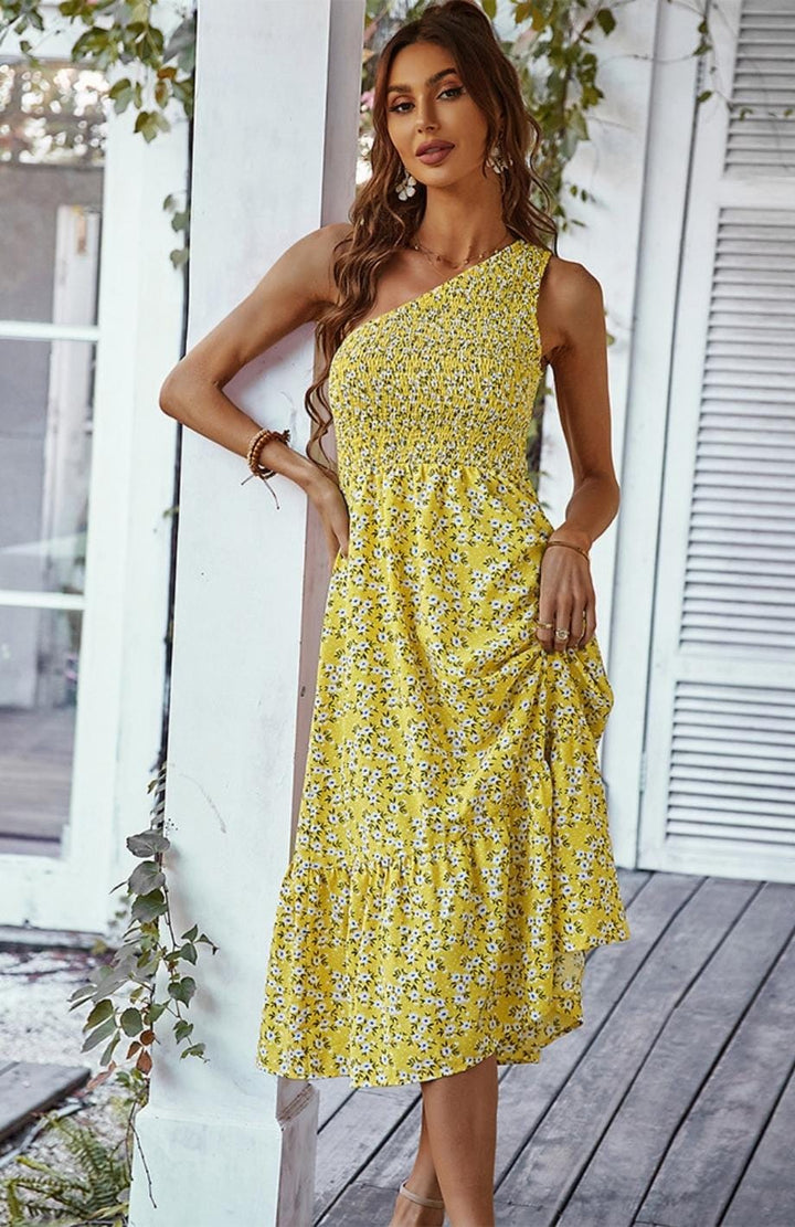 Robe Demoiselle D'honneur Thème Champêtre | Reine Rustique JAUNE / S