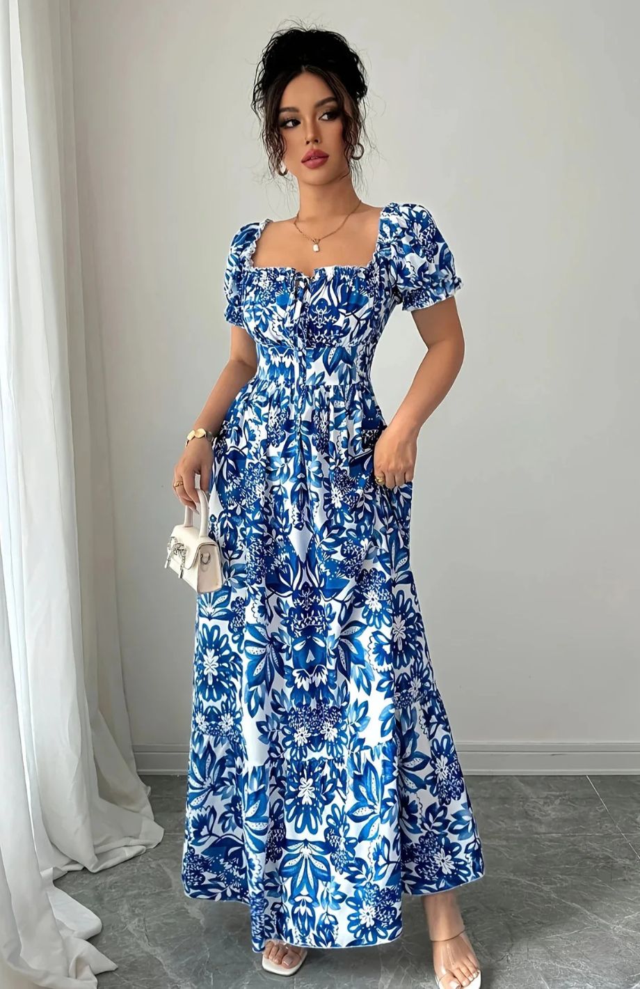 Robe Fleurie Bleue
