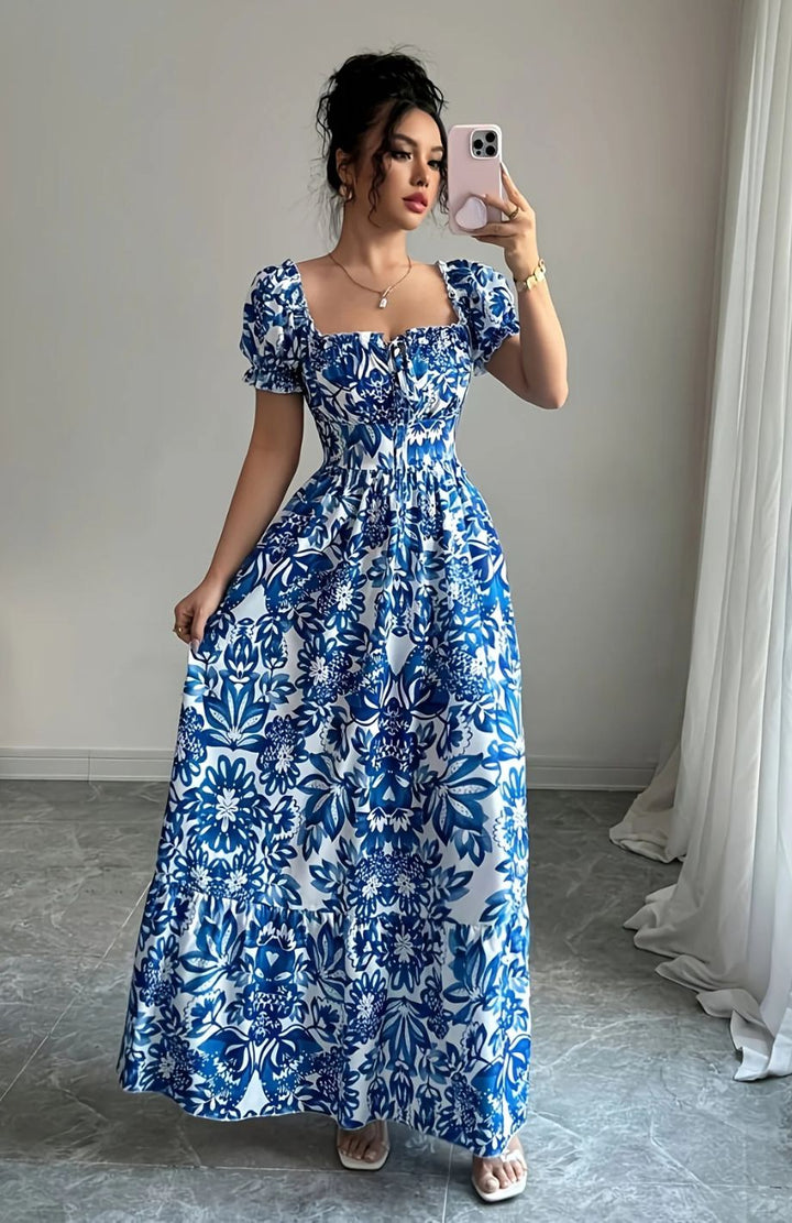 Robe Fleurie Bleue