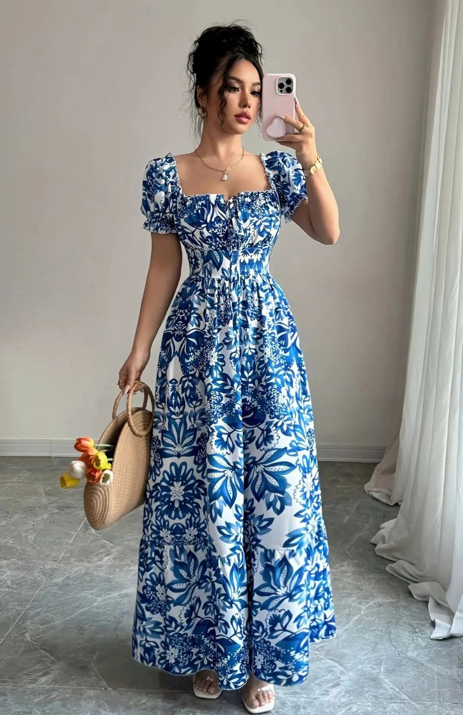 Robe Fleurie Bleue