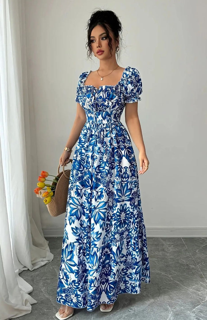 Robe Fleurie Bleue