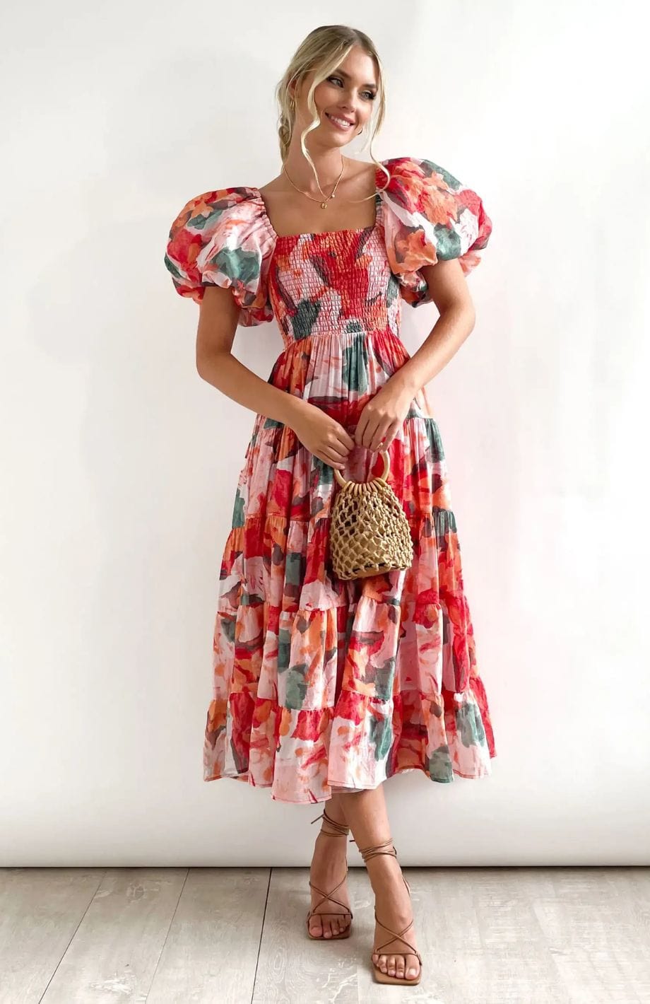 Robe Fleurie Pour Mariage Champêtre | Reine Rustique ROUGE / S