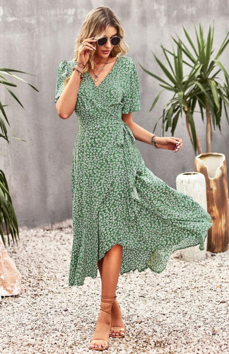 Robe Fleurie | Reine Rustique VERT / S