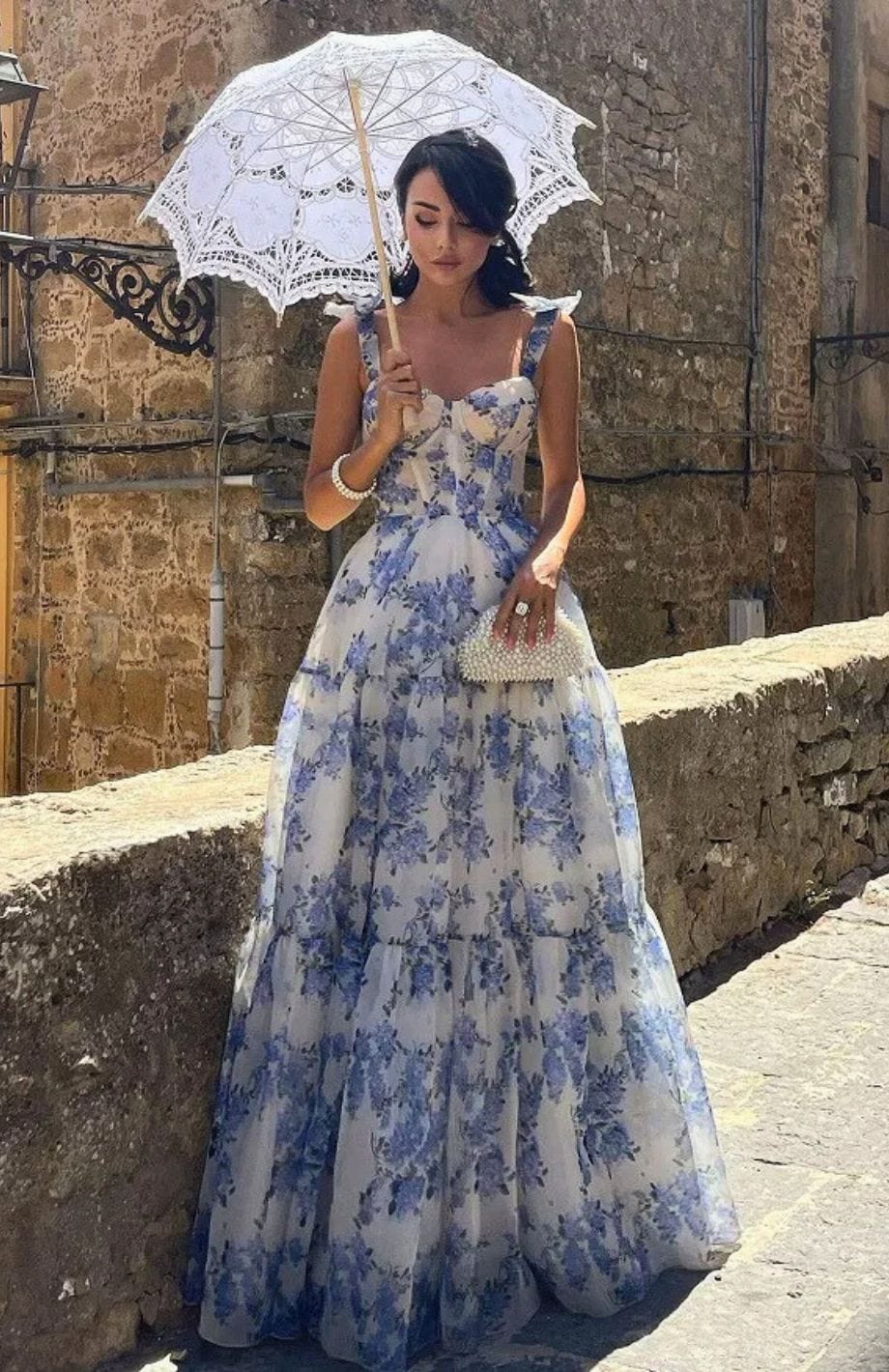 Robe Floral Mariage | Reine Rustique BLEU / XS