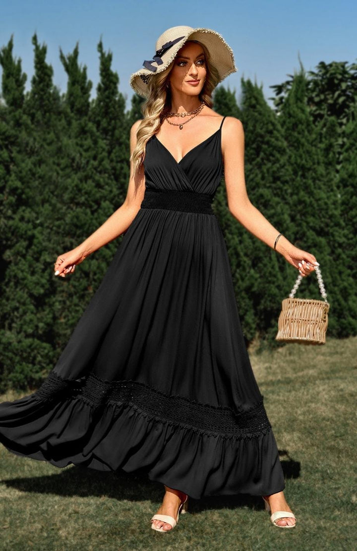 Robe Longue Champêtre Pour Mariage | Reine Rustique NOIR / S