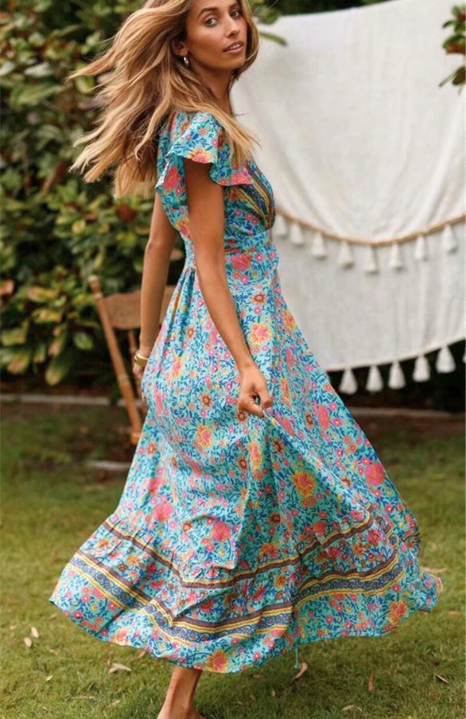 Robe Longue Imprimé Floral | Reine Rustique