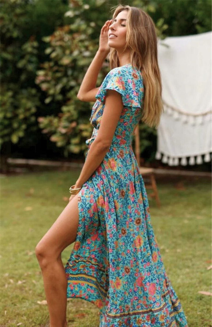 Robe Longue Imprimé Floral | Reine Rustique