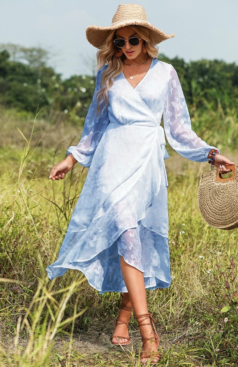 Robe Mariage Bucolique Í Reine Rustique BLEU CIEL / XS