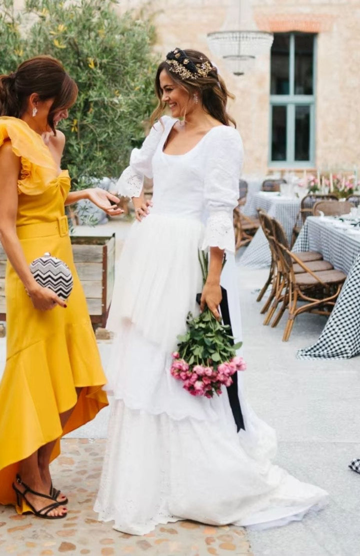 Robe Mariée Bohème Manche Longue | Reine Rustique