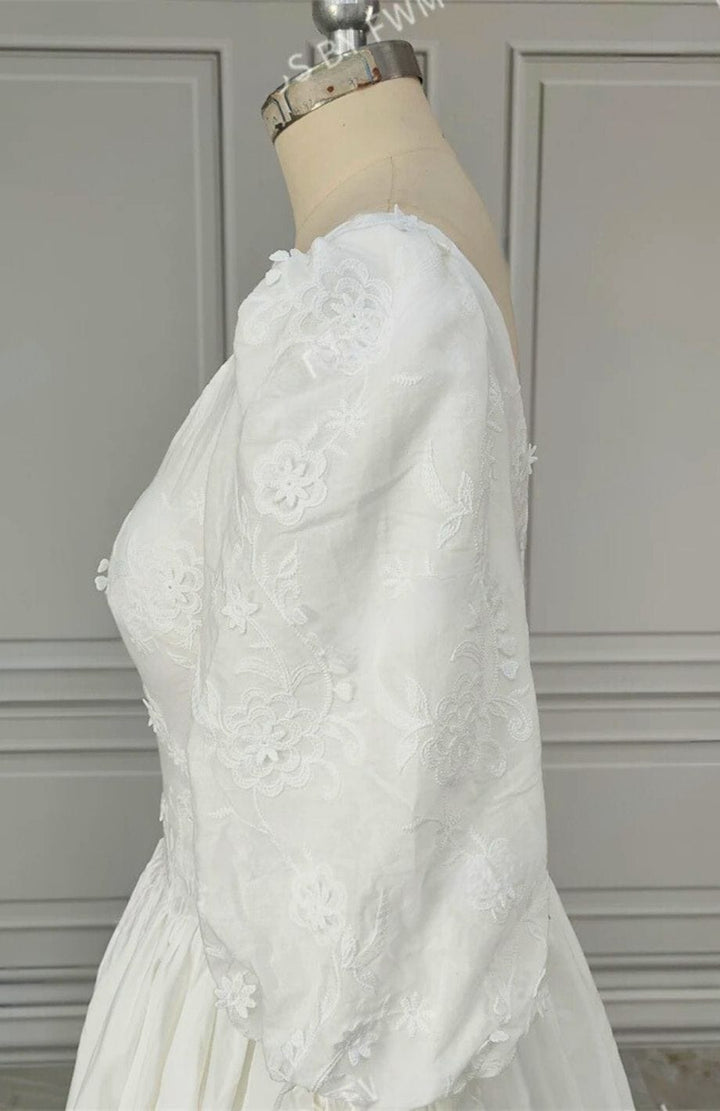 Robe Mariée Bohème Manche Longue | Reine Rustique