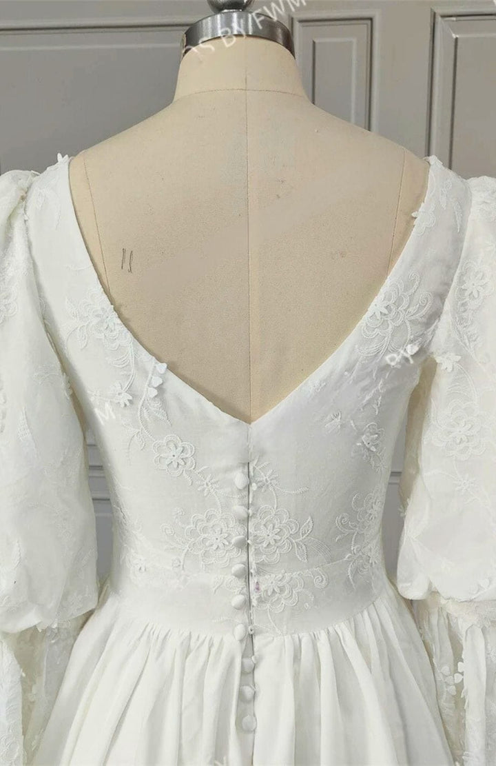 Robe Mariée Bohème Manche Longue | Reine Rustique