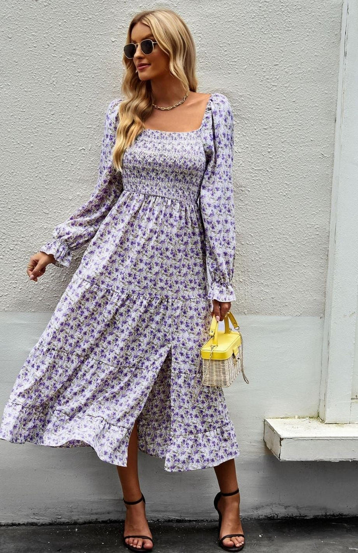 Robe Maxi Manches Longues Rustique  | Reine Rustique VIOLET / S