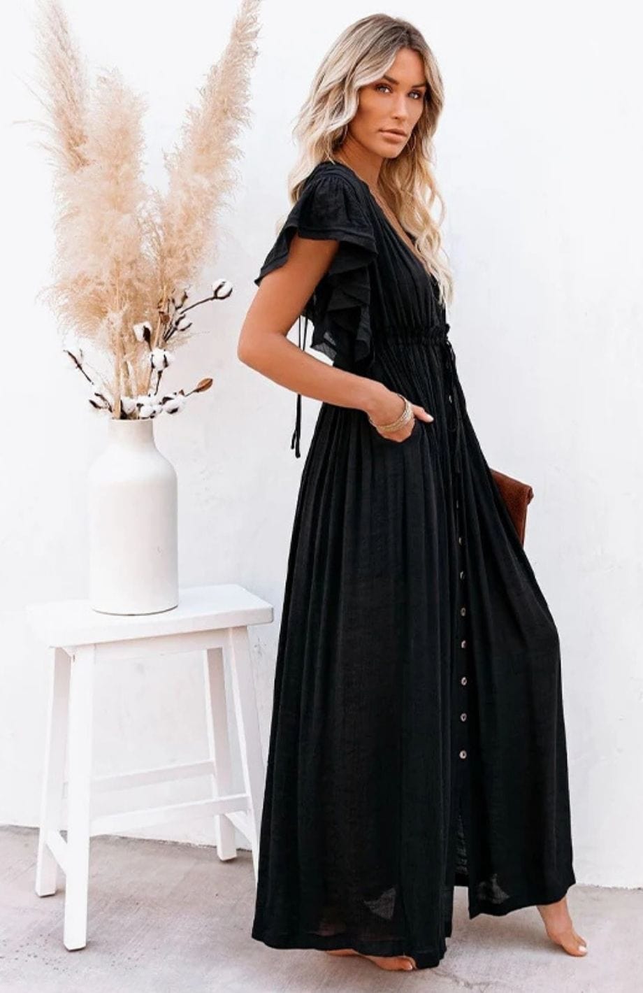 Robe Mere De La Mariée Bohème Chic NOIR / TAILLE UNIQUE