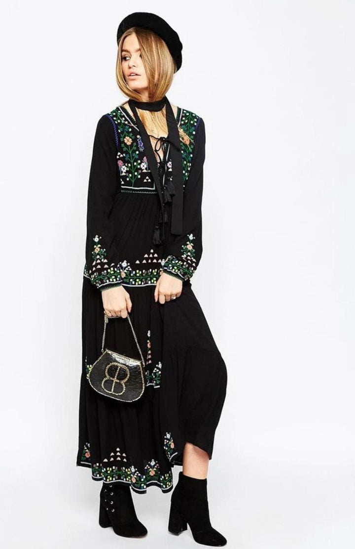 Robe Noire Bohème | Reine Rustique