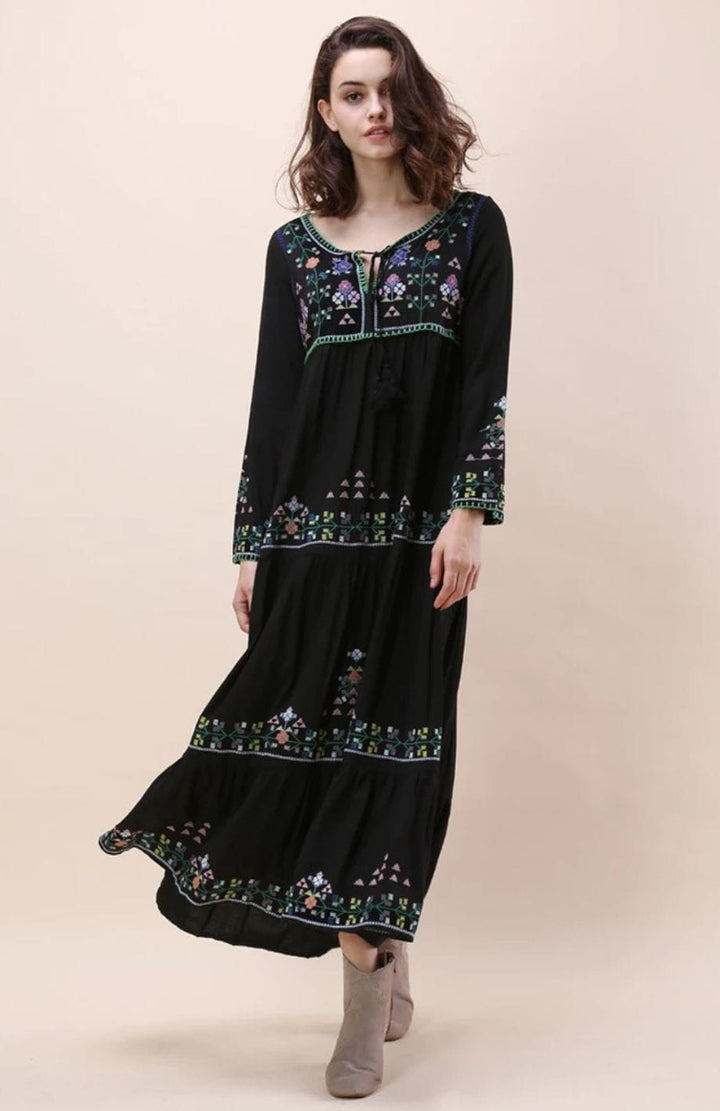 Robe Noire Bohème | Reine Rustique NOIR / S