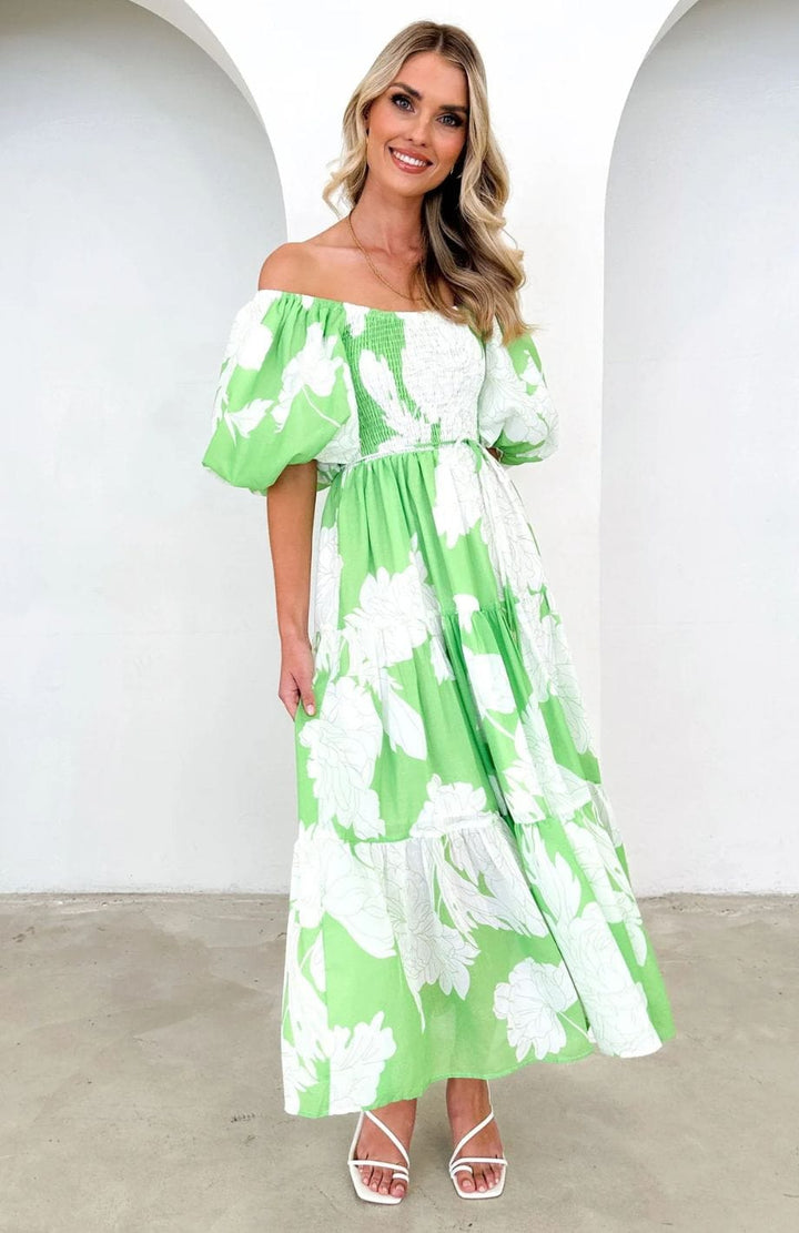 Robe Paysanne VERT / S