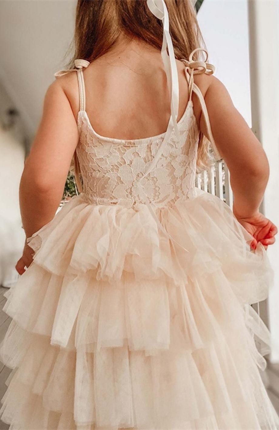 Robe Petite Fille D'honneur Champêtre | Reine Rustique