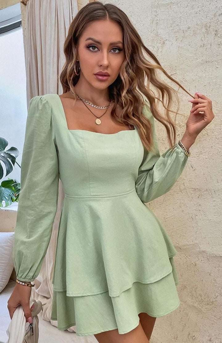 Robe Romantique Champêtre | Reine Rustique VERT CLAIR / S
