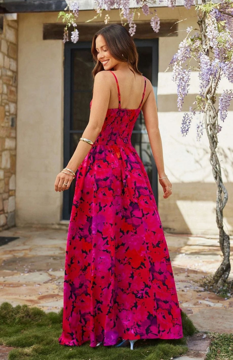 Robe Rouge Fleurie | Reine Rustique
