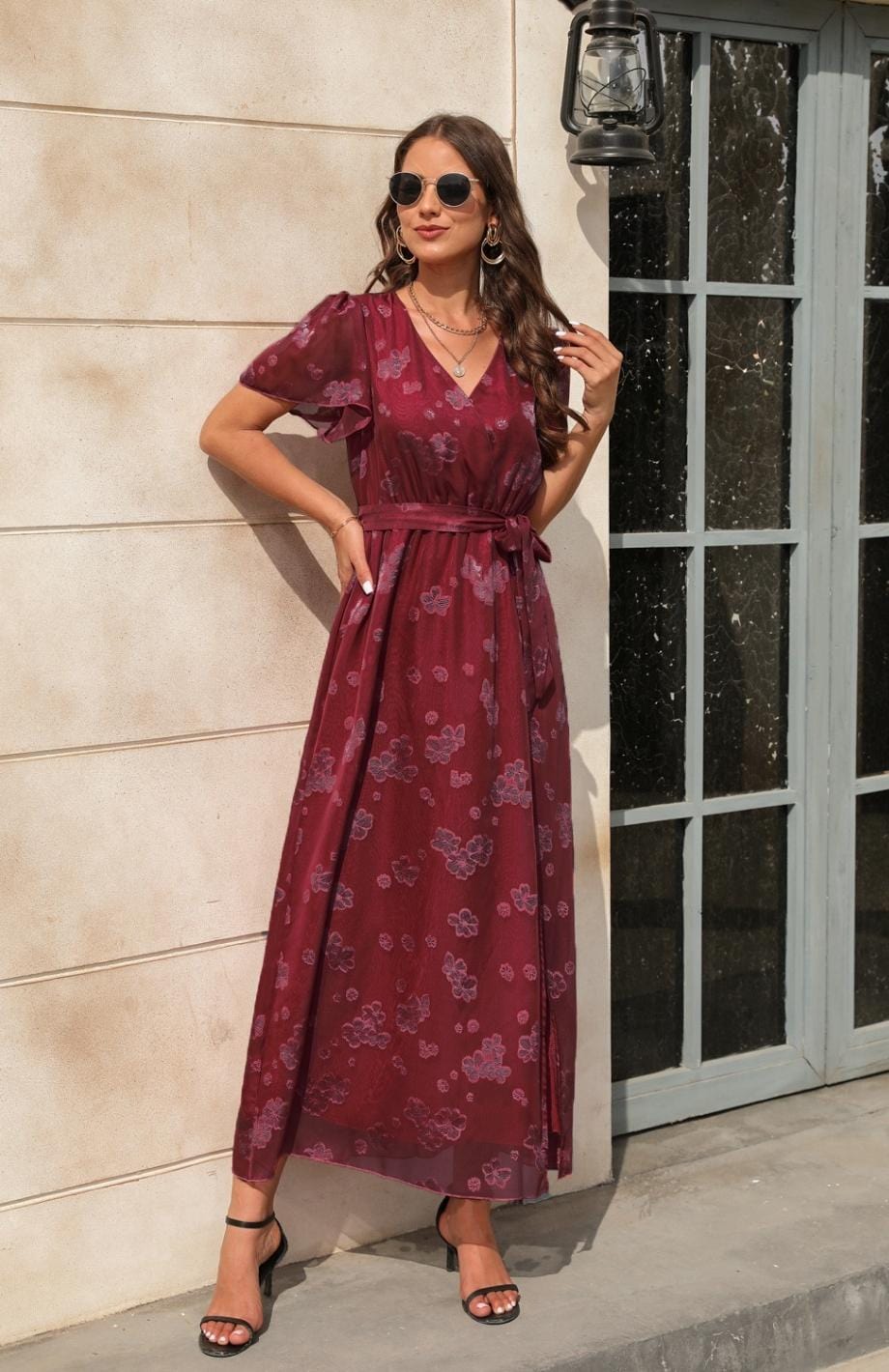 Robe Témoin Thème Champêtre | Reine Rustique ROUGE BOURGOGNE / S