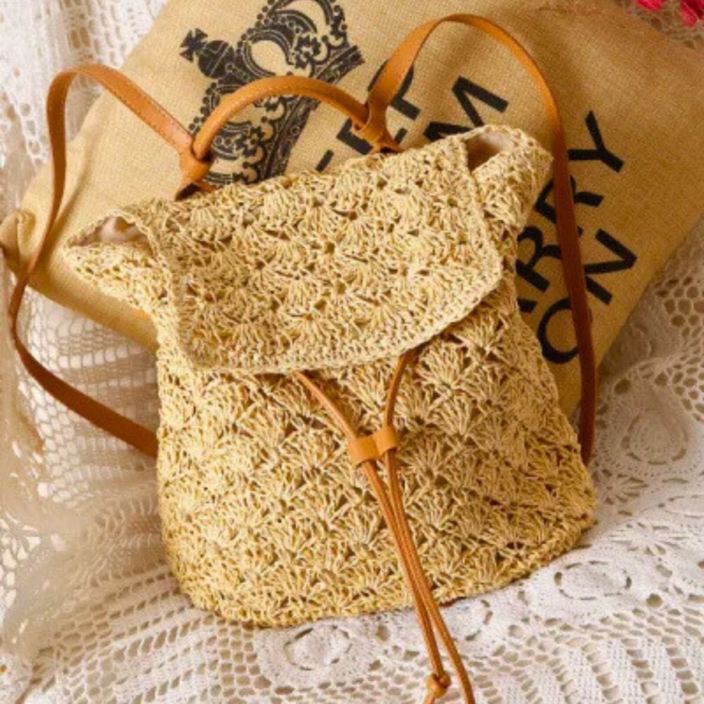 Sac A Dos En Paille Pour Femme | Reine Rustique BEIGE