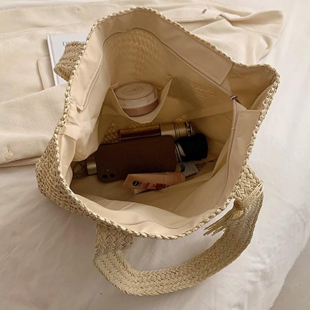 Sac De Plage En Paille | Reine Rustique