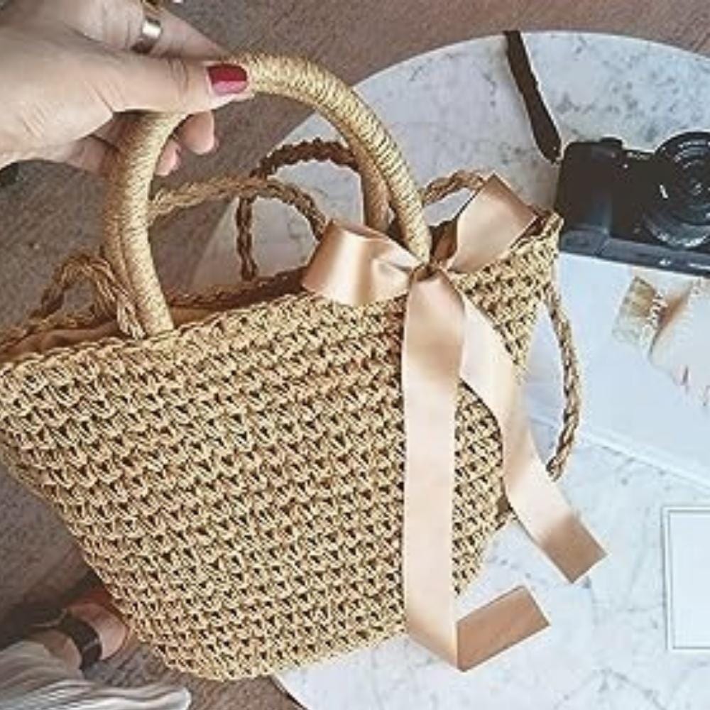 Sac En Paille Original | Reine Rustique KAKI