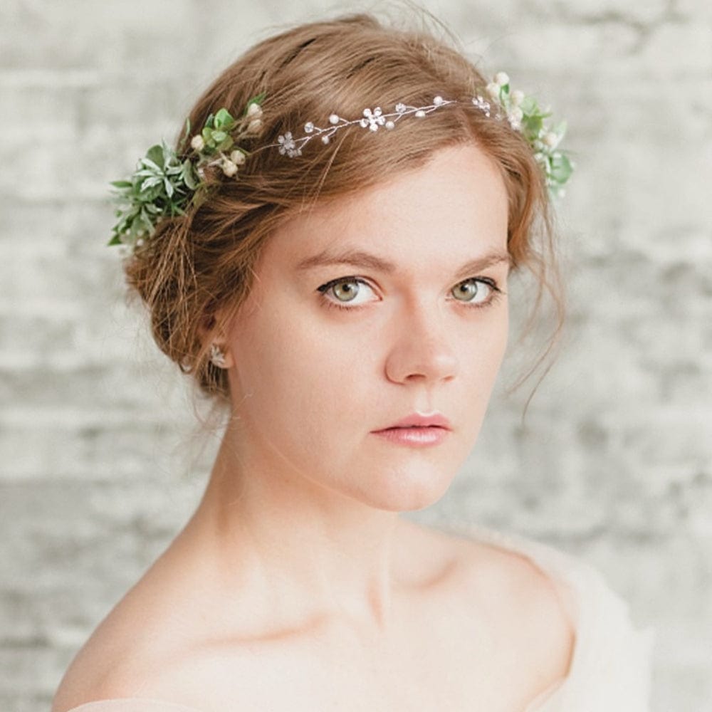 Serre Tete Fleurs Champêtre Pour Mariée | Reine Rustique BLANC