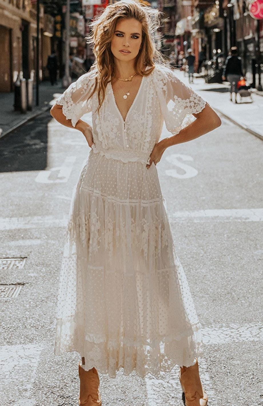 Simple Robe De Mariée Champêtre | Reine Rustique white / S